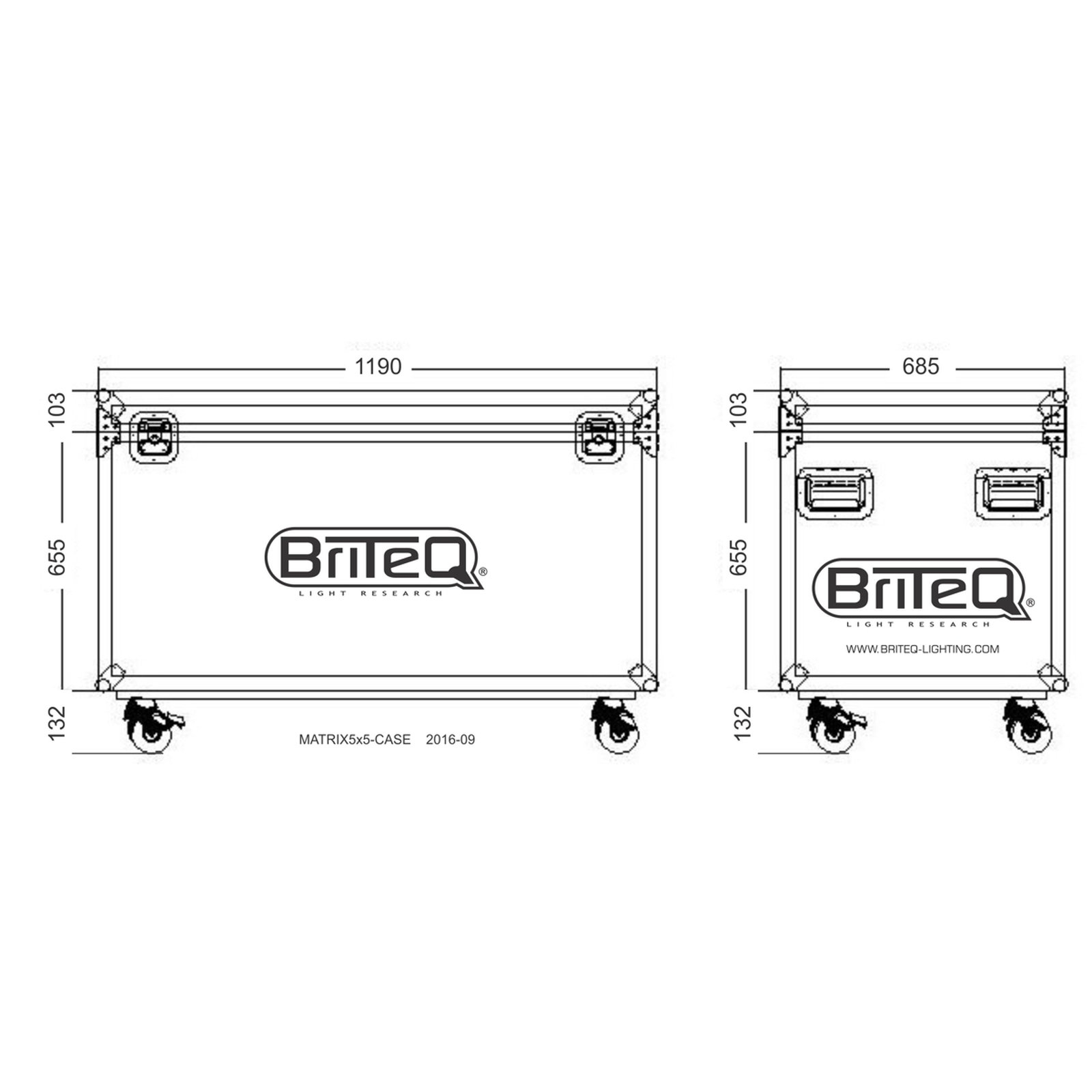 BRITEQ Flightcase für Power- oder Beam Matrix