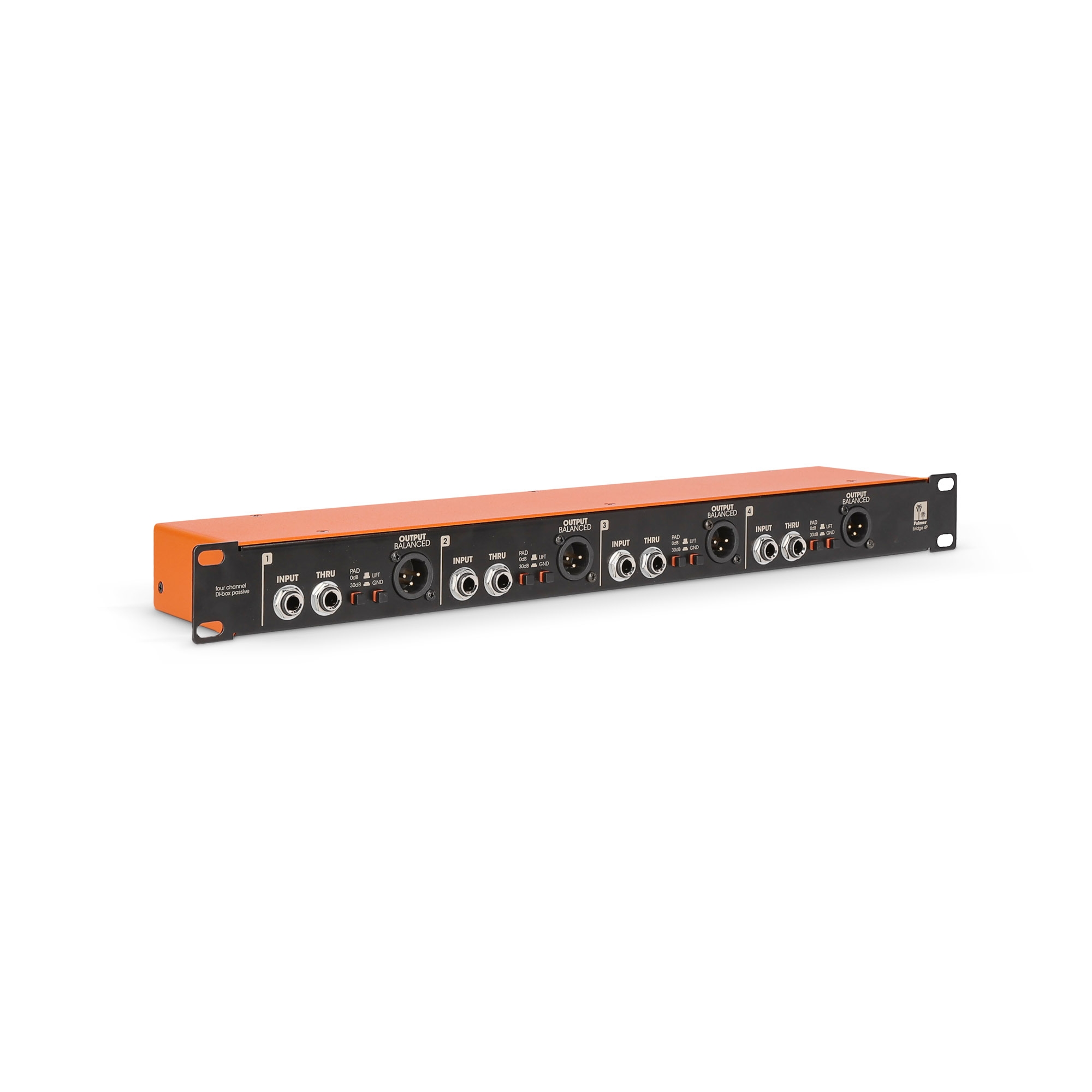 Palmer 4-kanalige passive DI-Box im 19"-Rackformat