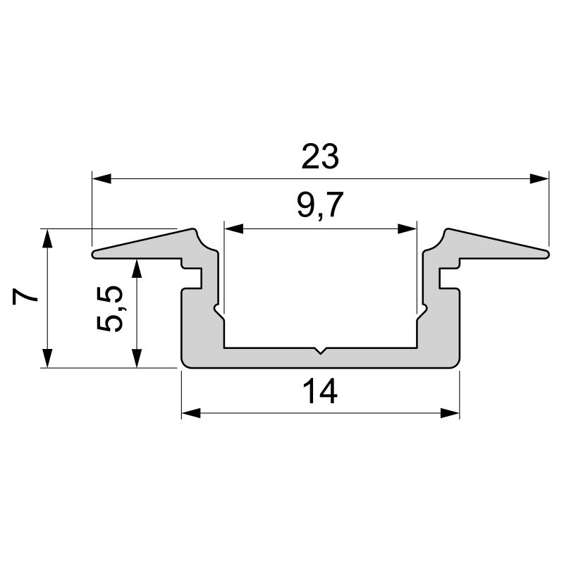 REPROFIL Profil ET-01-08 flach 1m silber gebürstet